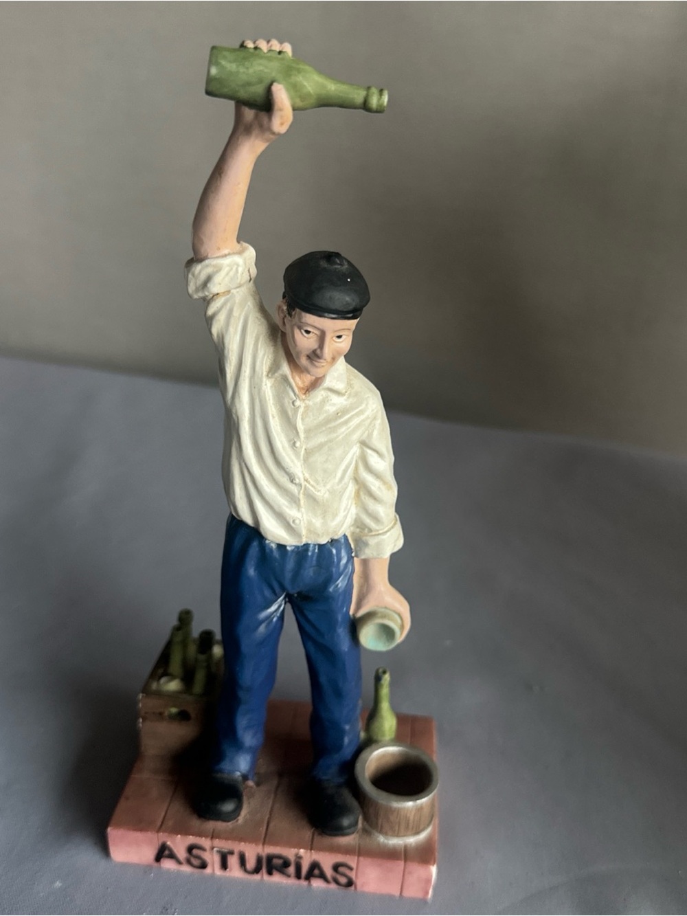 Asturias Figurine Home Accent in Green, Blue and Cream